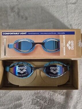 Arena Air Sonic Mirror Adult Swim Goggles Blue Mirrored Racing NIB